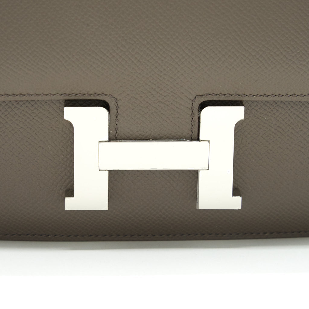 Lorenzia Constance Mini Bag Epsom Leather Gris Etain Silver-Tone Hardware