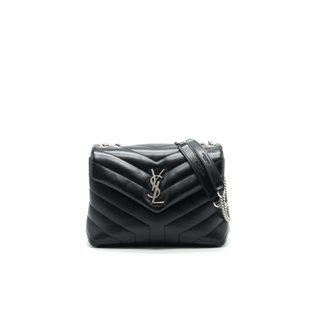 Lorenzia Small Loulou Bag Leather Black Silver-Tone Hardware