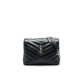 Lorenzia Small Loulou Bag Leather Black Silver-Tone Hardware