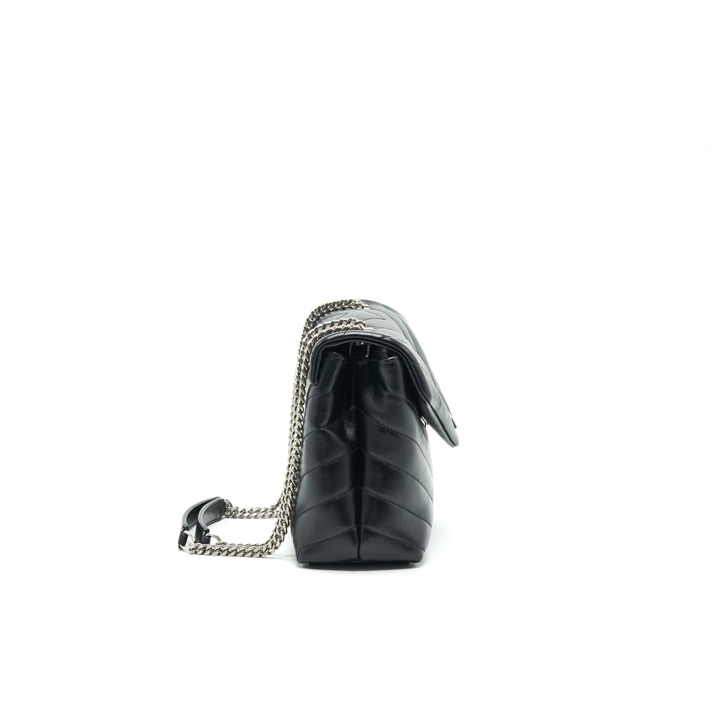 Lorenzia Small Loulou Bag Leather Black Silver-Tone Hardware