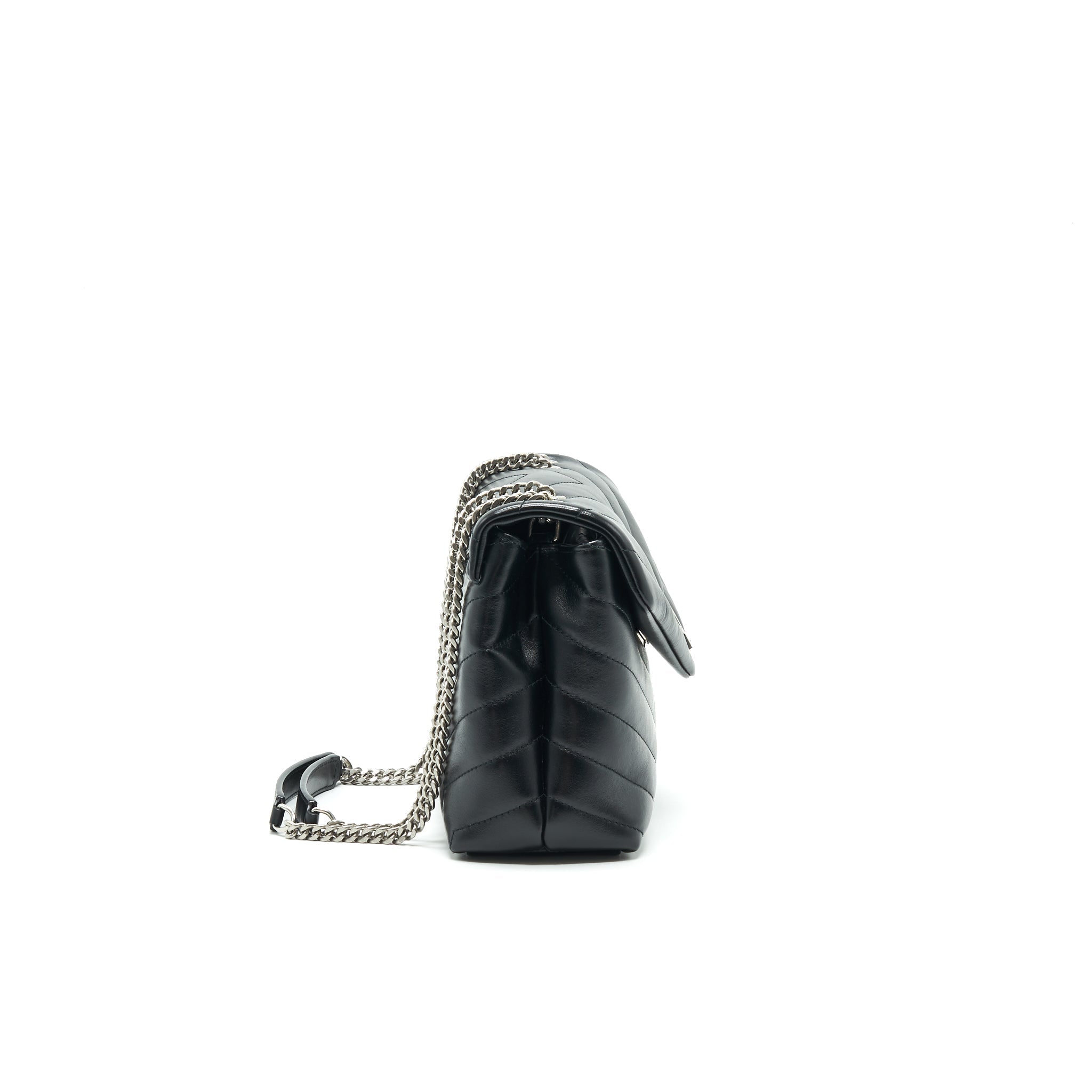 Lorenzia Small Loulou Bag Leather Black Silver-Tone Hardware