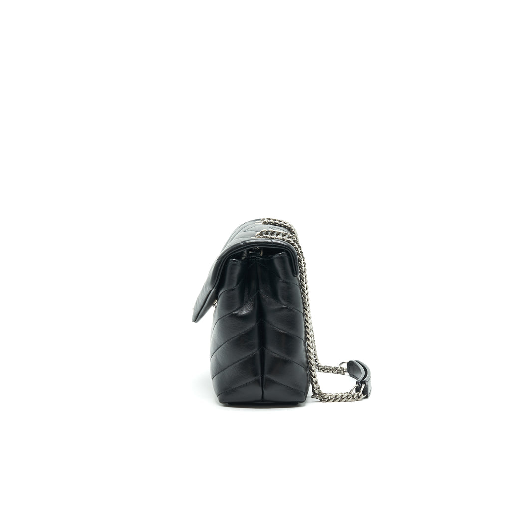 Lorenzia Small Loulou Bag Leather Black Silver-Tone Hardware