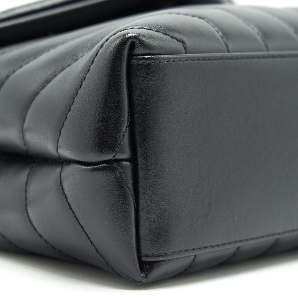 Lorenzia Small Loulou Bag Leather Black Silver-Tone Hardware