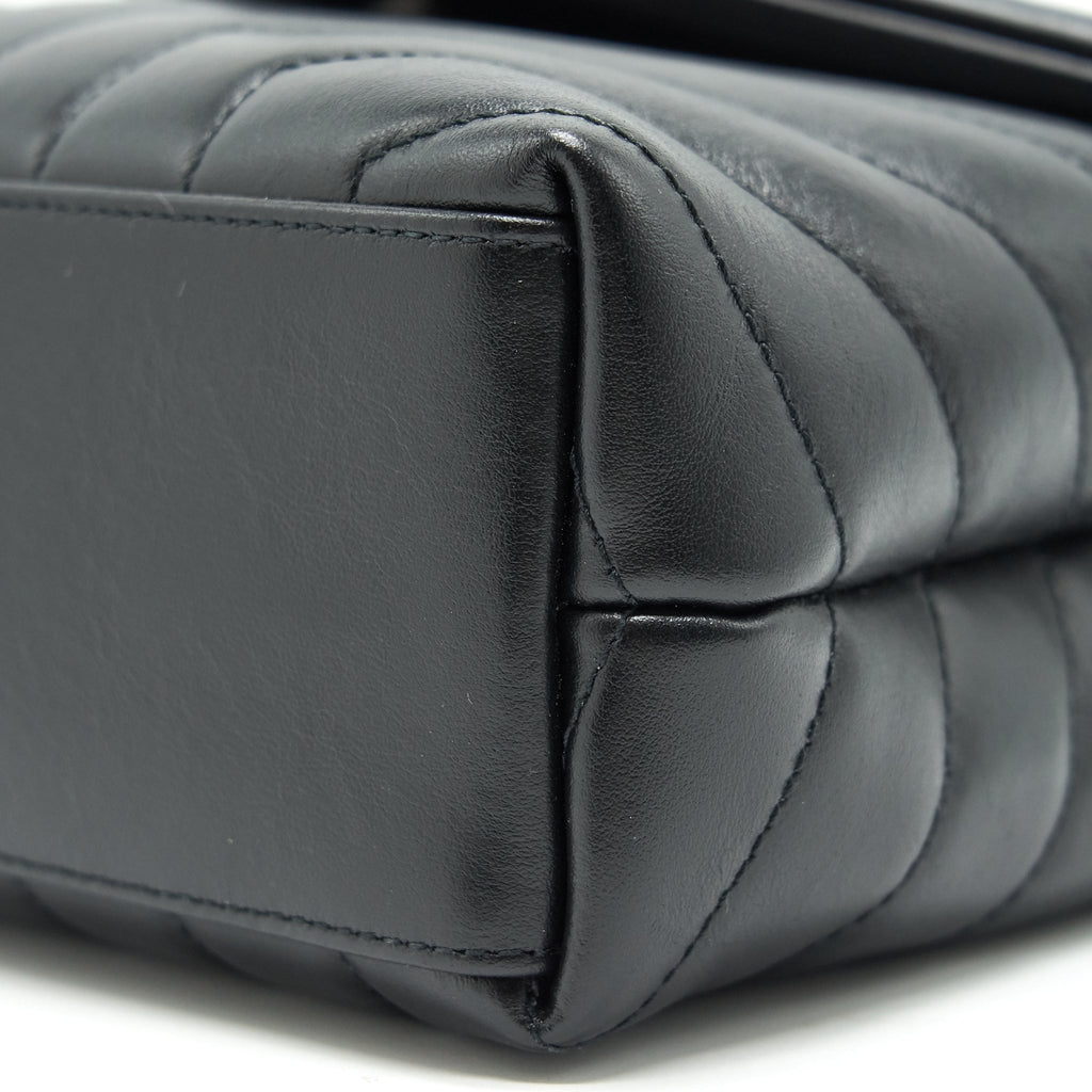 Lorenzia Small Loulou Bag Leather Black Silver-Tone Hardware
