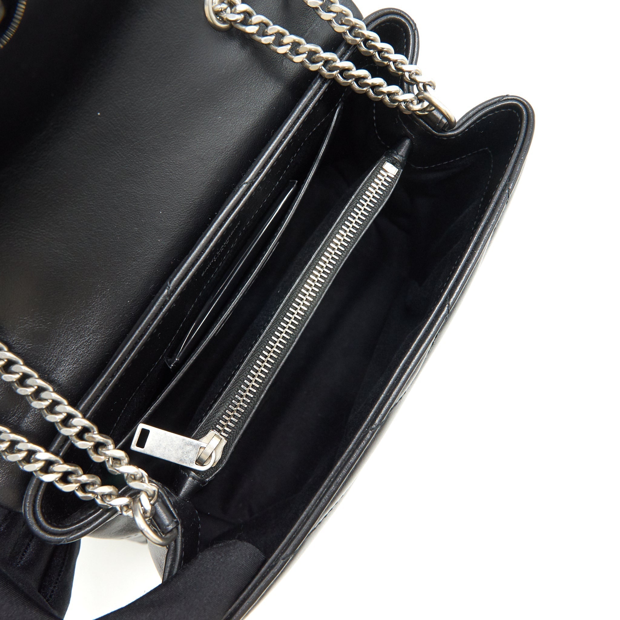 Lorenzia Small Loulou Bag Leather Black Silver-Tone Hardware