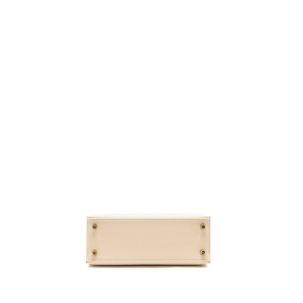 Lorenzia Kelly 25 Epsom Leather Handbag Craie Gold-Tone Hardware