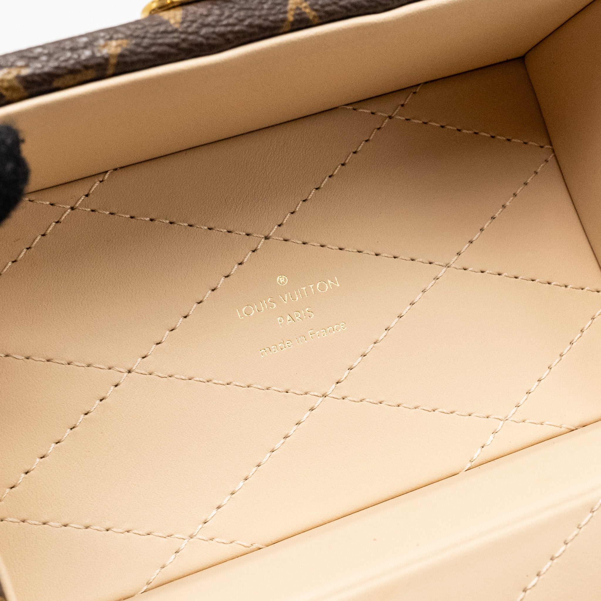 Camera Box Trunk Monogram Canvas Leather Handbag Gold Tone Hardware