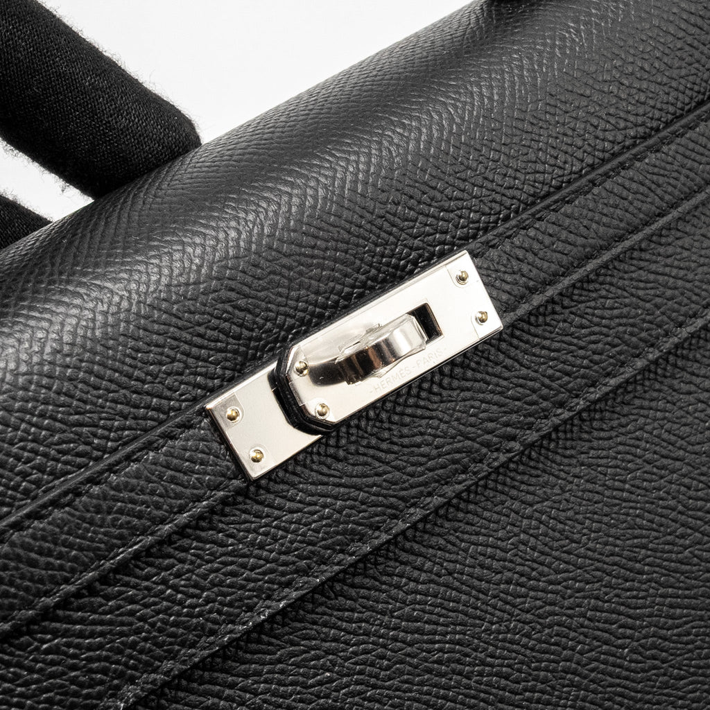 Lorenzia Kelly 25 Epsom Leather Handbag Black Silver-Tone Hardware