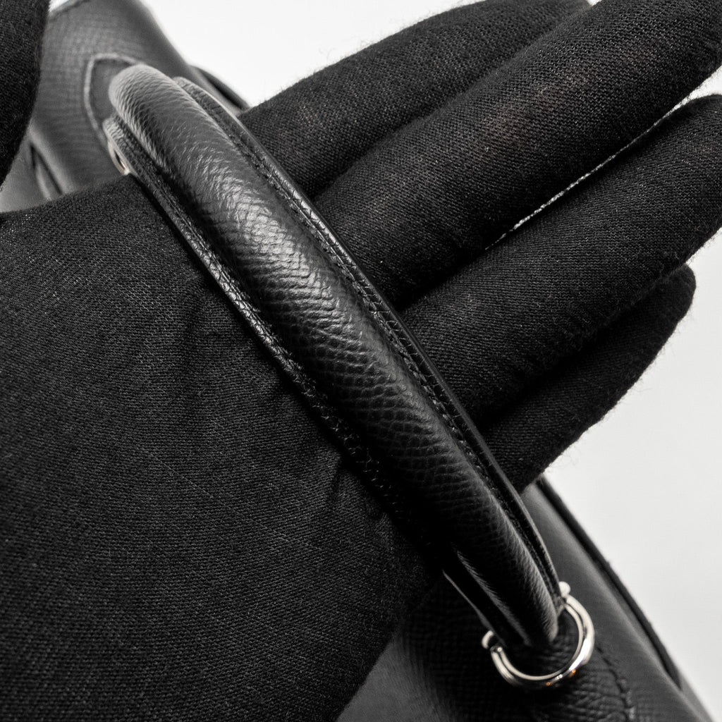 Lorenzia Kelly 25 Epsom Leather Handbag Black Silver-Tone Hardware