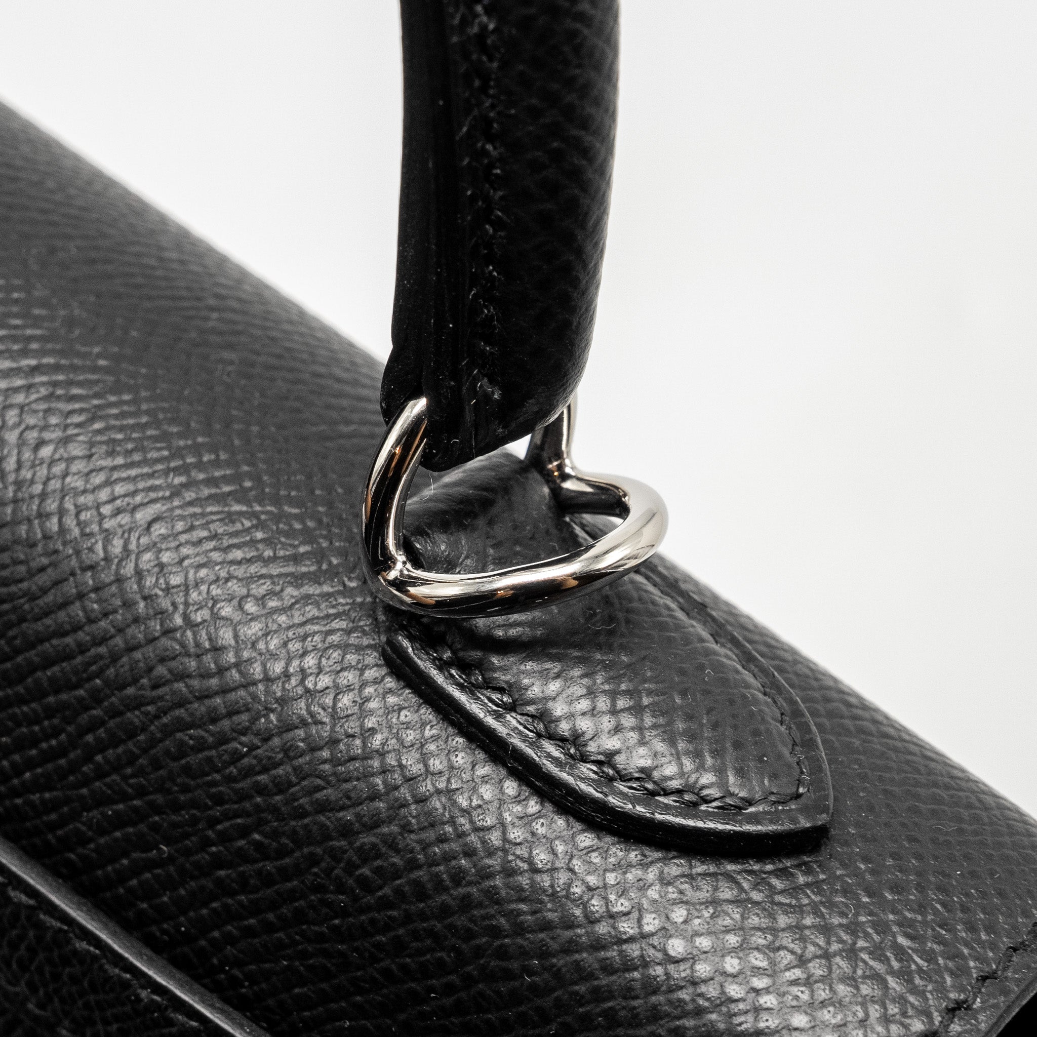 Lorenzia Kelly 25 Epsom Leather Handbag Black Silver-Tone Hardware